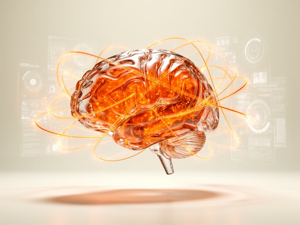 Cerebro de IA conectado por flujos de datos